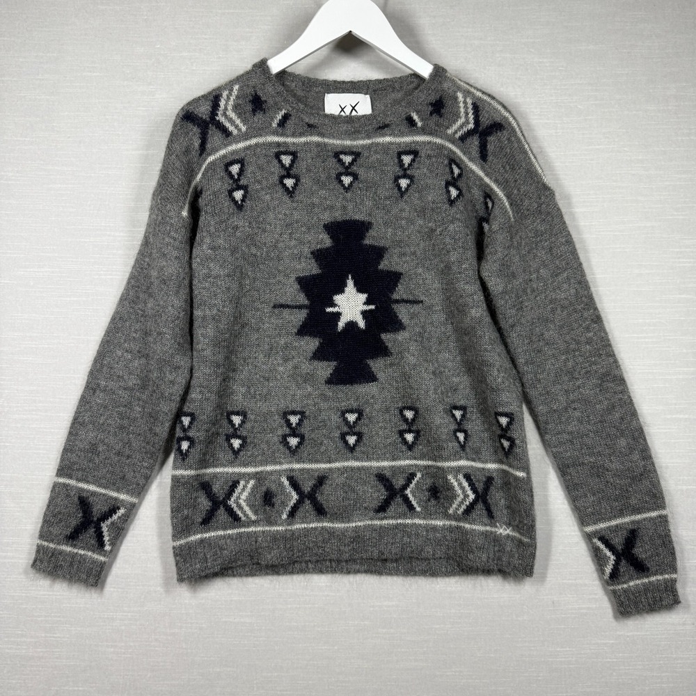 Banjo & Matilda Sweater Womens XS Gray Mohair Wool Western Boho Ski Chic Luxury
